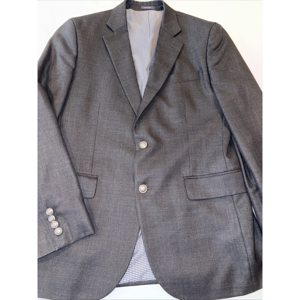 Stafford Sport Coat Gray Mens 38 R Blazer Check Lined Pockets Classic Fit